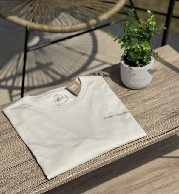 Tshirt Crème Écriture Verte